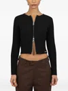 House Of Sunny Double Collar Zip Up Cardigan In Black