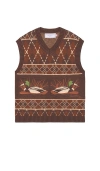 House Of Sunny Ripples Vest In Brown