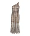 House Of Sunny Ruched One-shoulder Dress In Brown