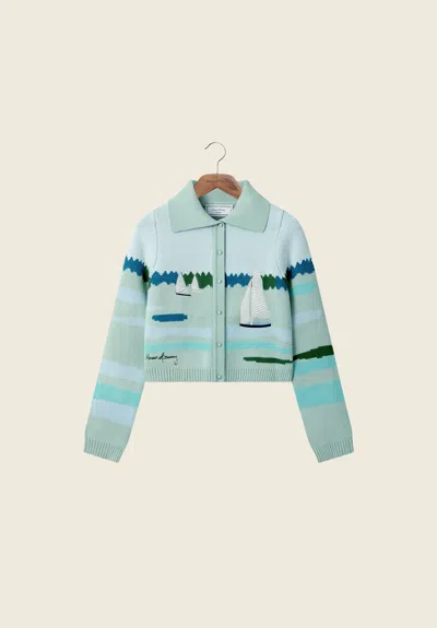 House Of Sunny Sail Away Tripper Cardigan In Blue