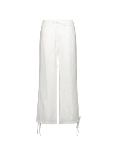 House Of Sunny Sea Breeze Broderie-anglaise Trousers In White