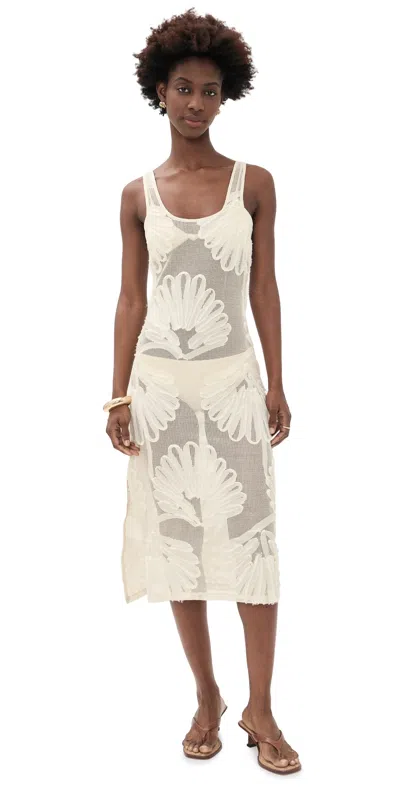 House Of Sunny Seashells Applique Dress Ivory In White