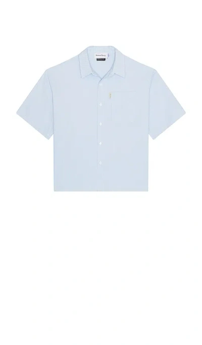 House Of Sunny Seersucker Box Fit Shirt In Blue