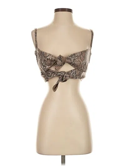 Pre-owned House Of Sunny Sleeveless Top Brown Strapless Neckline Tops