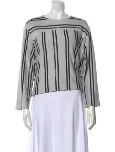 Pre-owned House Of Sunny Striped Crew Neck Sweater In Grey