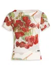 House Of Sunny The Cherry Printed Stretch-mesh Top
