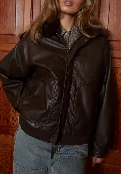 House Of Sunny The Cruise Flight Jacket In Brown