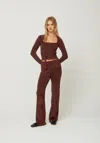 House Of Sunny Womens  Square-neck Detachable-belt Knitted Top