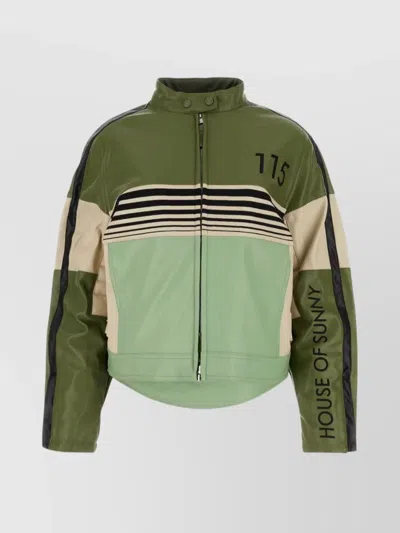 House Of Sunny The Racier Jacket In Multicolor Synthetic Leather In Green