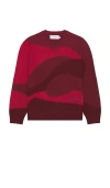 House Of Sunny The Red Landscape Oversized V-neck Sweater In Multi