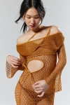 House Of Sunny The Solar Sheer Knit Shrug Sweater In Bronze, Women's At Urban Outfitters In Bronze