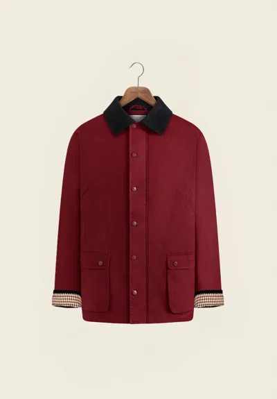 House Of Sunny The Waxed Rain Jacket In Red