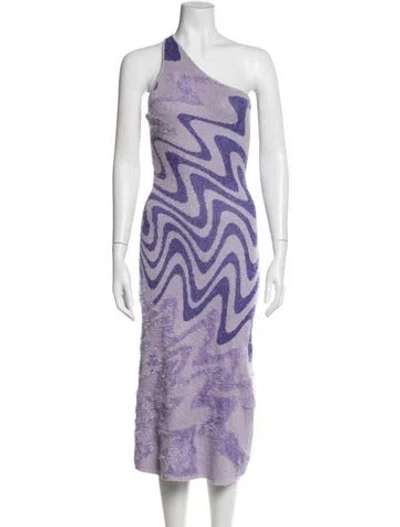 Pre-owned House Of Sunny Tie-dye Print Midi Length Dress In Purple