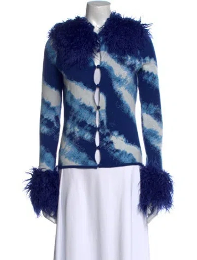 Pre-owned House Of Sunny Tie-dye Print Sweater In Blue