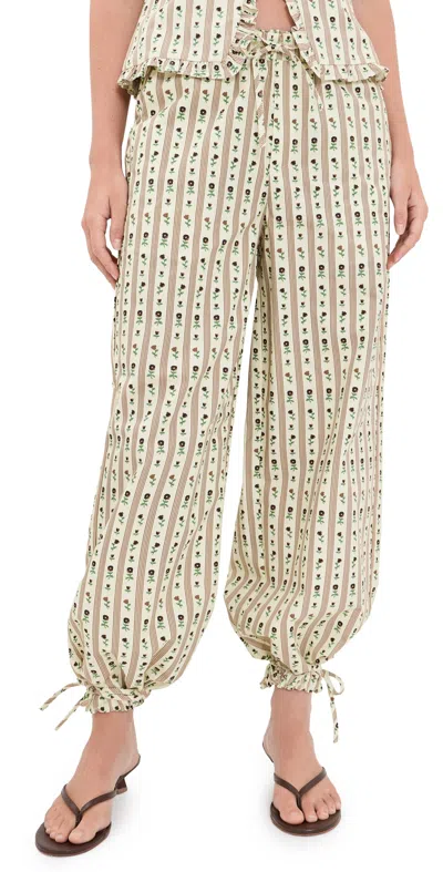 House Of Sunny Vintage Rose Balloon Pants Multi Stripe