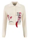 House Of Sunny Whippet Tripper Dog-design-embroidered Cardigan In Neutral