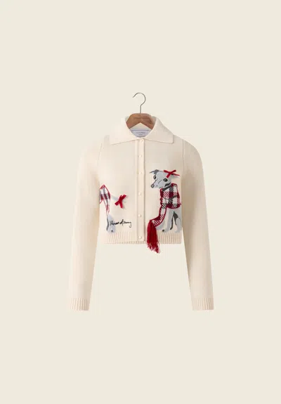 House Of Sunny Womens Off White Whippet Tripper Cotton-blend Cardigan In Brown