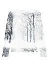 House Of Sunny Winter-tree Print Top In Gray