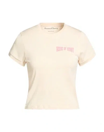 House Of Sunny Woman T-shirt Beige Size 8 Organic Cotton In Neutral