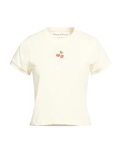 House Of Sunny Woman T-shirt Ivory Size 12 Organic Cotton In Neutral