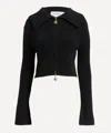 House Of Sunny Double Collar Zip Up Cardigan In Black