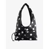 House Of Sunny Womens Polka-dot Sling Faux-leather Shoulder Bag Black In Black