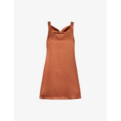 House Of Sunny Womens Chocolate Shift Shoulder-straps Woven Mini Dress