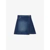 House Of Sunny Womens Fade Pleated Denim Mini Skirt Blue Rinse In Blue Rinse