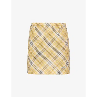 House Of Sunny Womens Bias Check-print Woven-blend Mini Skirt Multi