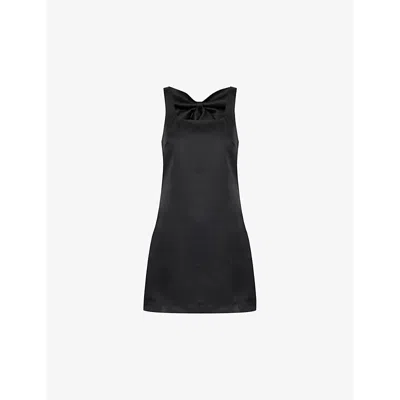House Of Sunny Womens  Shift Shoulder-straps Woven Mini Dress In Jet Black