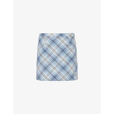 House Of Sunny Womens  Tartan-plaid Mid-waist Woven Mini Skirt In Multi