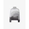 House Of Sunny Greyscale Landscape Intarsia Knitted Jumper In Multi