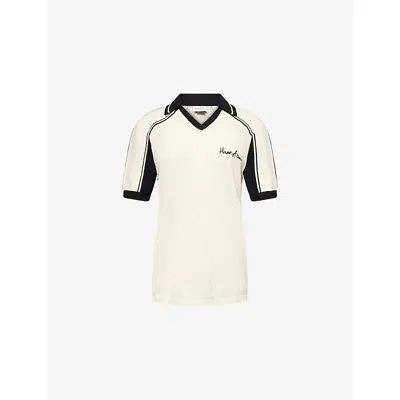House Of Sunny Womens Multi Keepers Short-sleeves Cotton-knit Polo Shirt Xl In White
