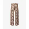 House Of Sunny Womens Multi Leopard Jessie Straight-leg Denim Jeans In Multi