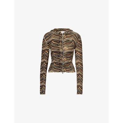 House Of Sunny Womens  Lobby Lounge Striped Knitted Hoody In Multi