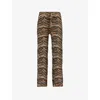 House Of Sunny Womens Lobby Lounge Striped Straight-leg Low-rise Knitted Trousers Multi In Multi