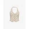 House Of Sunny Womens Multi Sloane Check Woven Waistcoat In Yellow