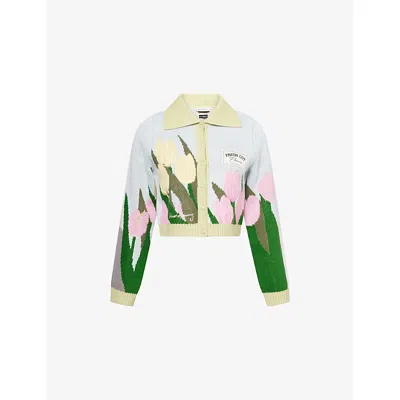 House Of Sunny Womens Multi The Primrose Tripper Floral-intarsia Knitted Cardigan