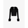 House Of Sunny Womens Sable Peggy Faux-fur Knitted Cardigan In Black