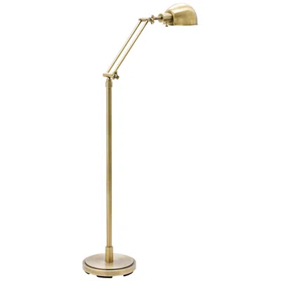 House Of Troy Addison Adjustable Height Antique Brass Pharmacy Floor Lamp In Gold