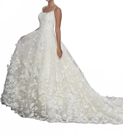 House Of Wu A-line Ballgown In Iv/blush/oyster In White