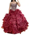 House Of Wu Quinceañera Dress In Wine In Red