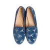 House Of Zalo Dragonfly Slipper In Blue Smoke In Silver