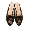 House Of Zalo Tassel Mule In Chocolate In Black