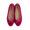 House Of Zalo Women's Beba Velvet Flat Shoe In Hibiscus In Pink