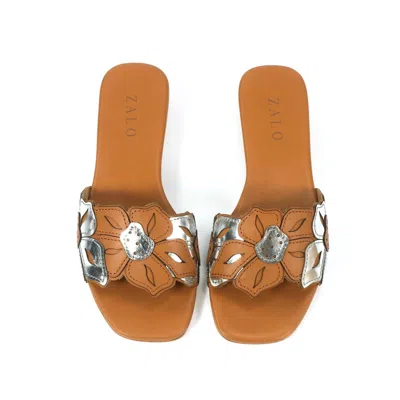 House Of Zalo Women's Flora Slide In Brown/metallif