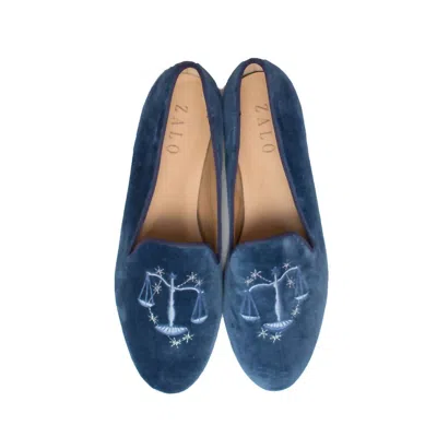 House Of Zalo Women's Libra Slipper In Blue Smoke In Silver