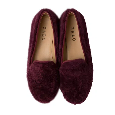 House Of Zalo Women's Shearling Slipper In Merlot In Burgundy