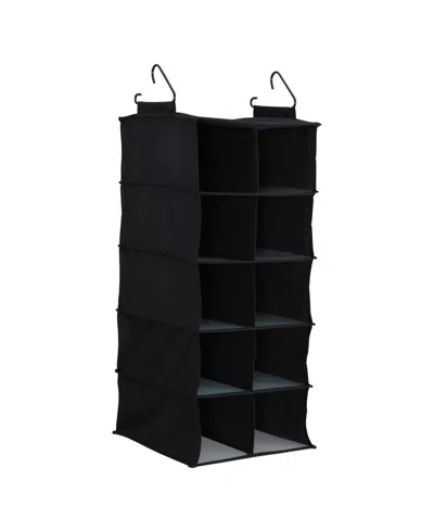 Household Essentials 10-pocket Hanging Shoe Organizer Side-by-side In Black