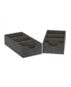 Household Essentials 3-compartment Drawer Organizers Pack Of 2 In Gray